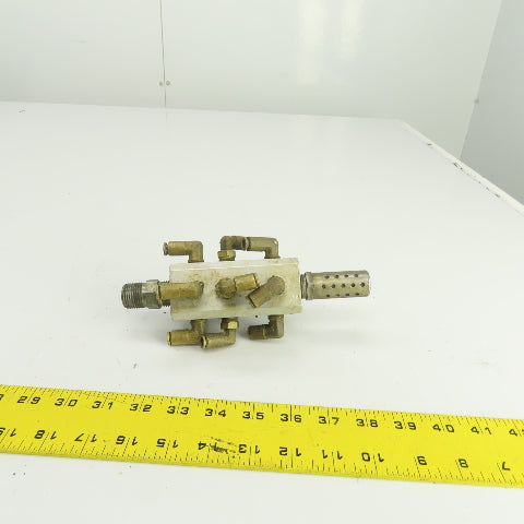 12-Port Pneumatic Air Distribution Block 1/2"NPT In 1/8"Out W/1/4" Quick Connect