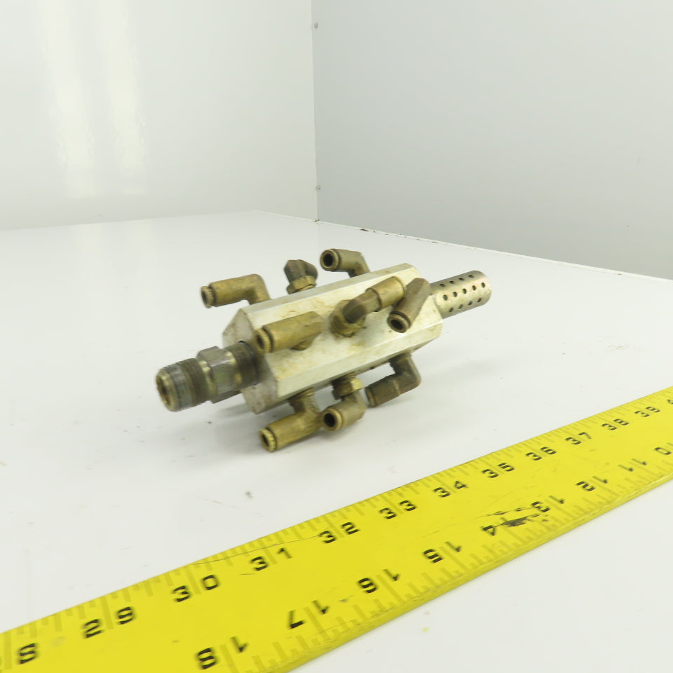 12-Port Pneumatic Air Distribution Block 1/2"NPT In 1/8"Out W/1/4" Quick Connect