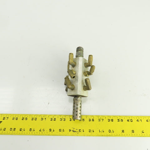 12-Port Pneumatic Air Distribution Block 1/2"NPT In 1/8"Out W/1/4" Quick Connect