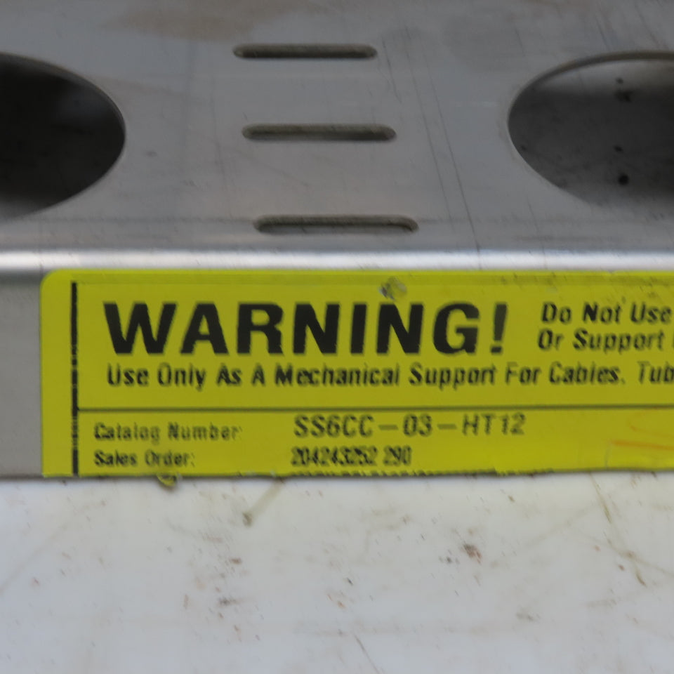 Cooper B-Line SS6CC-03-HT12 3"W 316 Stainless Steel Cable Tray Horizontal Tee