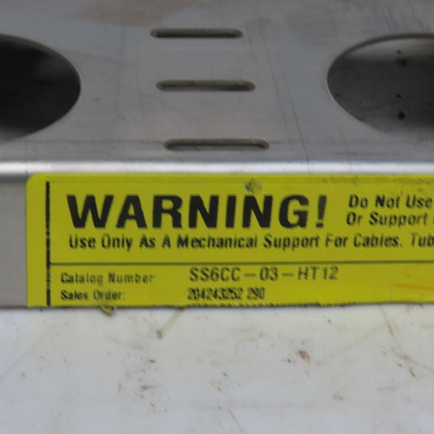Cooper B-Line SS6CC-03-HT12 3"W 316 Stainless Steel Cable Tray Horizontal Tee