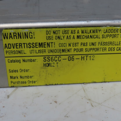 Cooper B-Line SS6CC-06-HT12 6"W 316 Stainless Steel Cable Tray Horizontal Tee