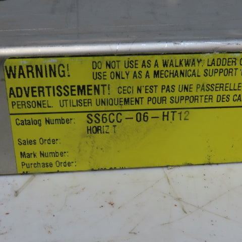 Cooper B-Line SS6CC-06-HT12 6"W 316 Stainless Steel Cable Tray Horizontal Tee