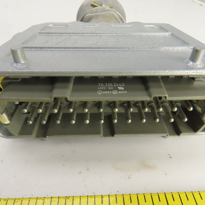 Wieland 70.310.2440 2-Row Male Connector 400V 16A 24 Pin W/73.362.6428.0 Hood