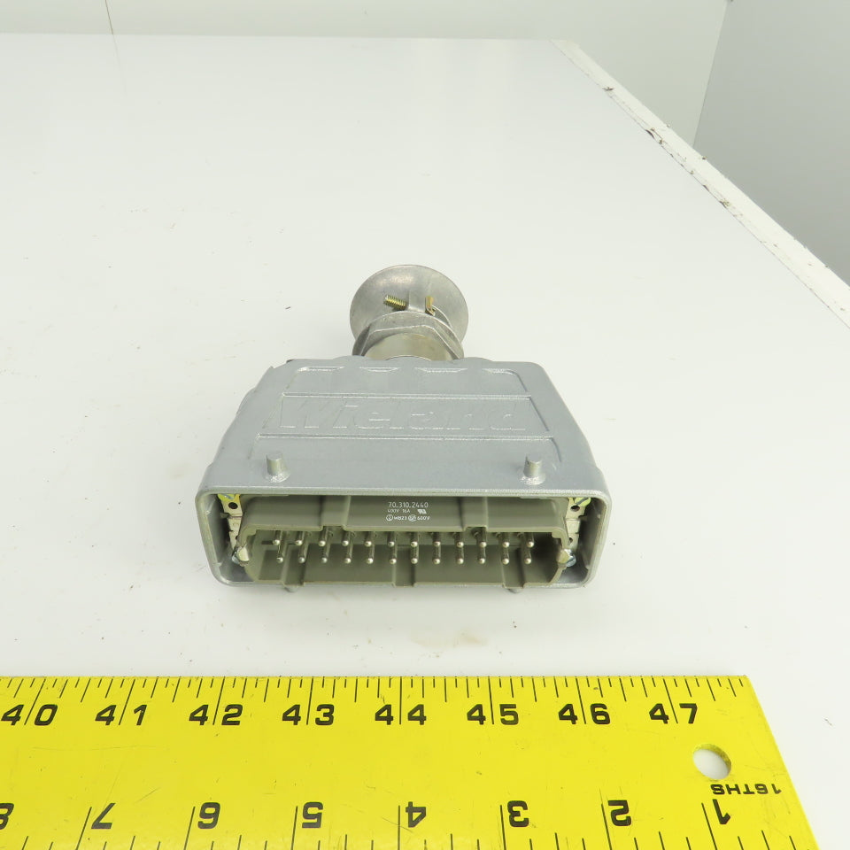 Wieland 70.310.2440 2-Row Male Connector 400V 16A 24 Pin W/73.362.6428.0 Hood