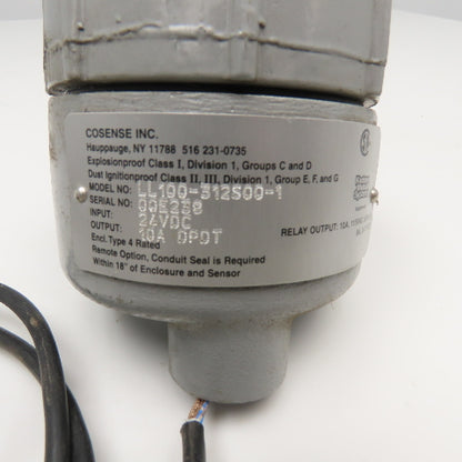 Cosense LL100-312S00-1 24VDC Ultra Sonic Liquid Level Sensor Hazardous Location