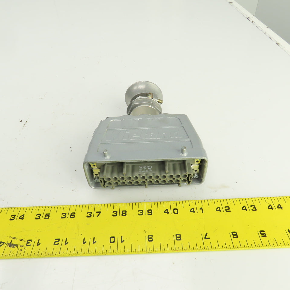 Wieland 70.300.2440 2-Row Female Connector 400V 16A 24 Hole W/73.362.6428.0 Hood
