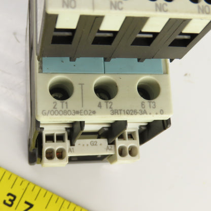 Siemens 3RT1026-3A 35A 600V Contactor 2-20HP 110V Coil W/3RH1921-2HA22 Block