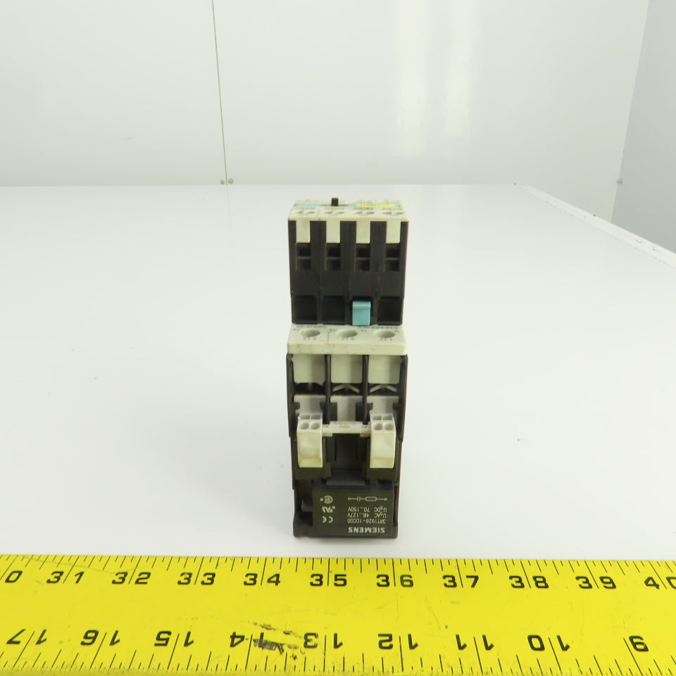 Siemens 3RT1026-3A 35A 600V Contactor 2-20HP 110V Coil W/3RH1921-2HA22 Block