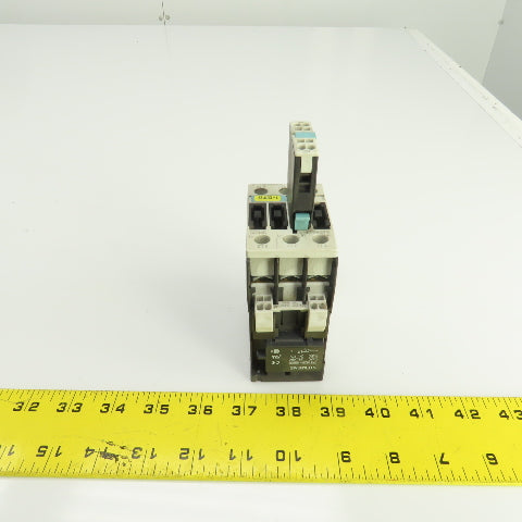 Siemens 3RT1025-3K 35A 600V Contactor 1-15HP 24V DC Coil W/3RH1921-2CA01 Block
