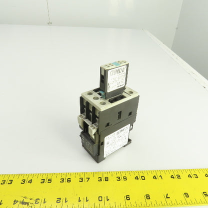 Siemens 3RT1025-3K 35A 600V Contactor 1-15HP 24V DC Coil W/3RH1921-2CA01 Block