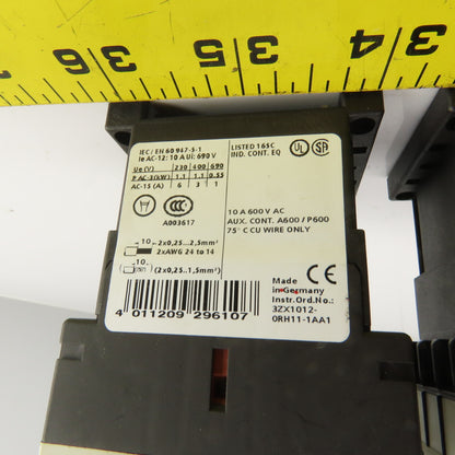 Siemens 3RH1140-2BB40 10A 600V Contactor Relay Lot Of 2