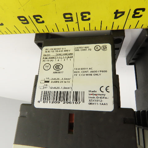 Siemens 3RH1140-2BB40 10A 600V Contactor Relay Lot Of 2