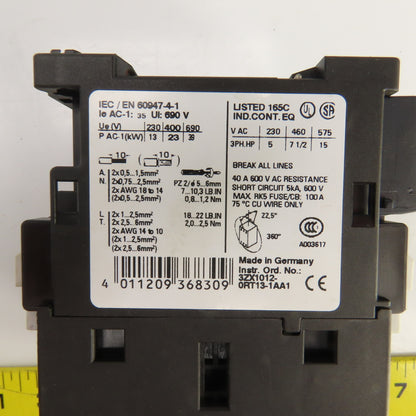 Siemens 3RT1326-1A 40A 600V Contactor 5-15HP 110V AC Coil