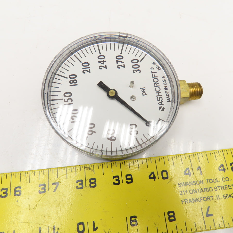 Ashcroft 35W1005 H 02L 1/4" NPT Bottom Port 0-300PSI Pressure Gauge Lot Of 2