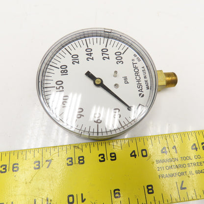 Ashcroft 35W1005 H 02L 1/4" NPT Bottom Port 0-300PSI Pressure Gauge Lot Of 2