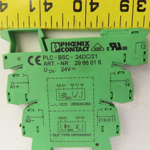 Phoenix Contact PLC-BSC-24DC/21 29-66-01-6 Terminal Block Relay Base 24VDC Lot/2