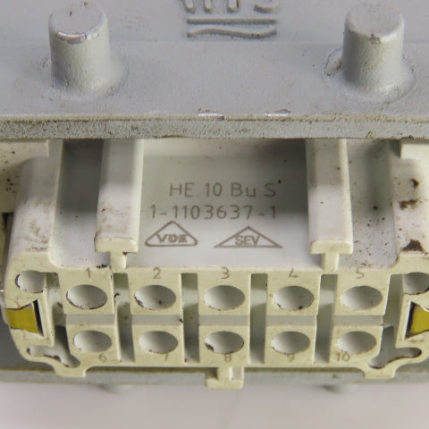 TE 1-1103637-1 1-1103636-1 Power Connector Male & Female Set 10-Pin 16A 400V