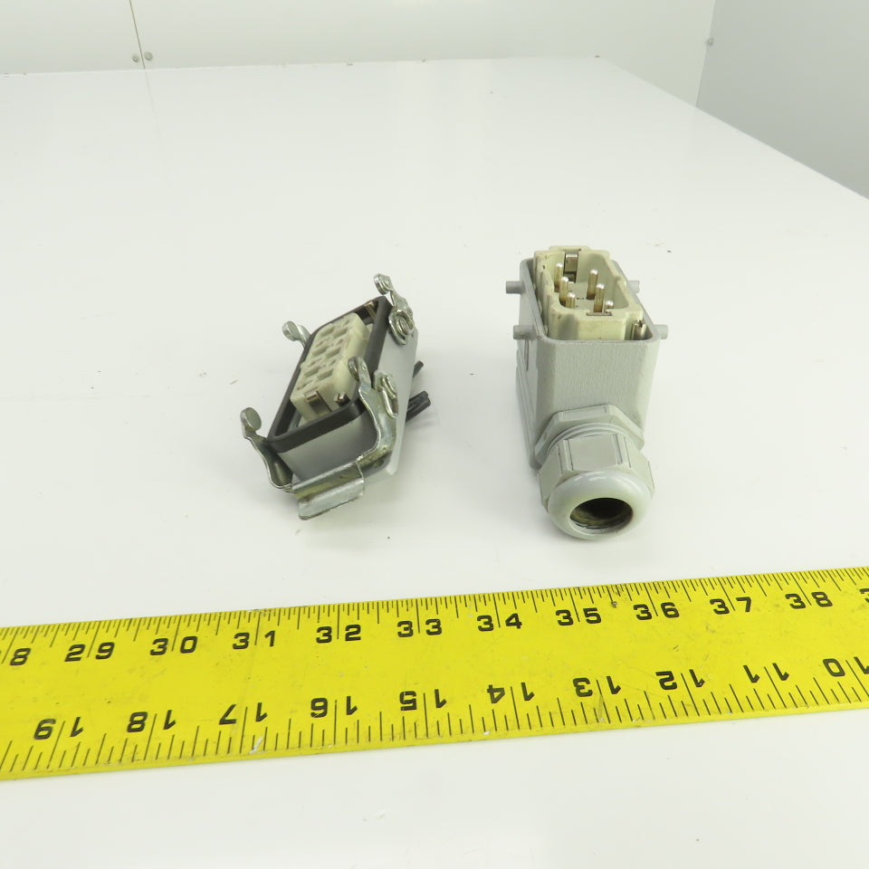 HTS Heavy Duty Power Connector Male & Female Set 6-Pin 35A 380V W/Hood