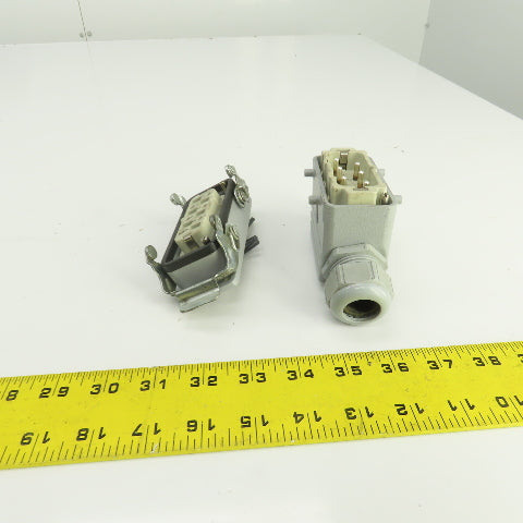 HTS Heavy Duty Power Connector Male & Female Set 6-Pin 35A 380V W/Hood