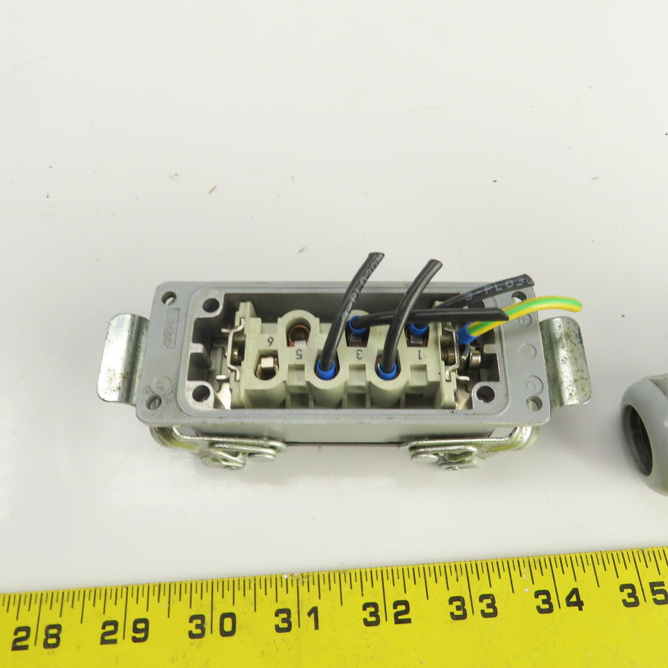 HTS Heavy Duty Power Connector Male & Female Set 6-Pin 35A 380V W/Hood