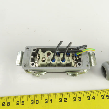 HTS Heavy Duty Power Connector Male & Female Set 6-Pin 35A 380V W/Hood