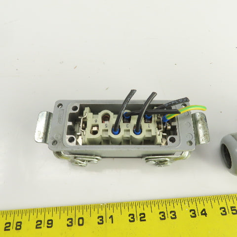 HTS Heavy Duty Power Connector Male & Female Set 6-Pin 35A 380V W/Hood