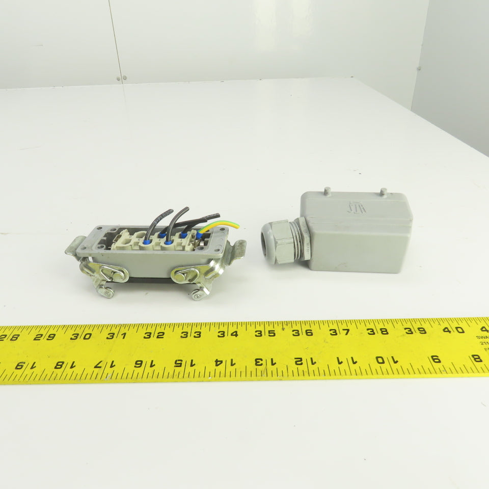 HTS Heavy Duty Power Connector Male & Female Set 6-Pin 35A 380V W/Hood