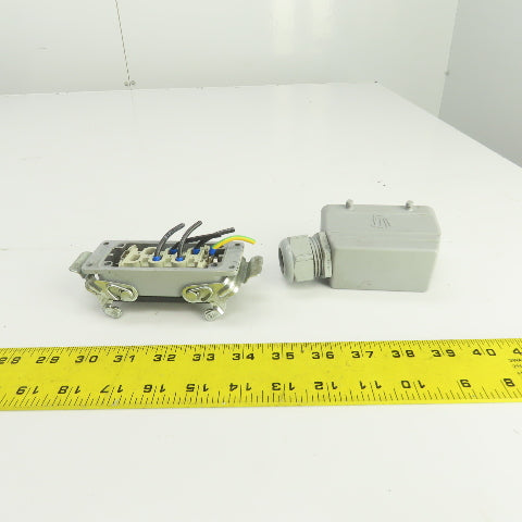 HTS Heavy Duty Power Connector Male & Female Set 6-Pin 35A 380V W/Hood