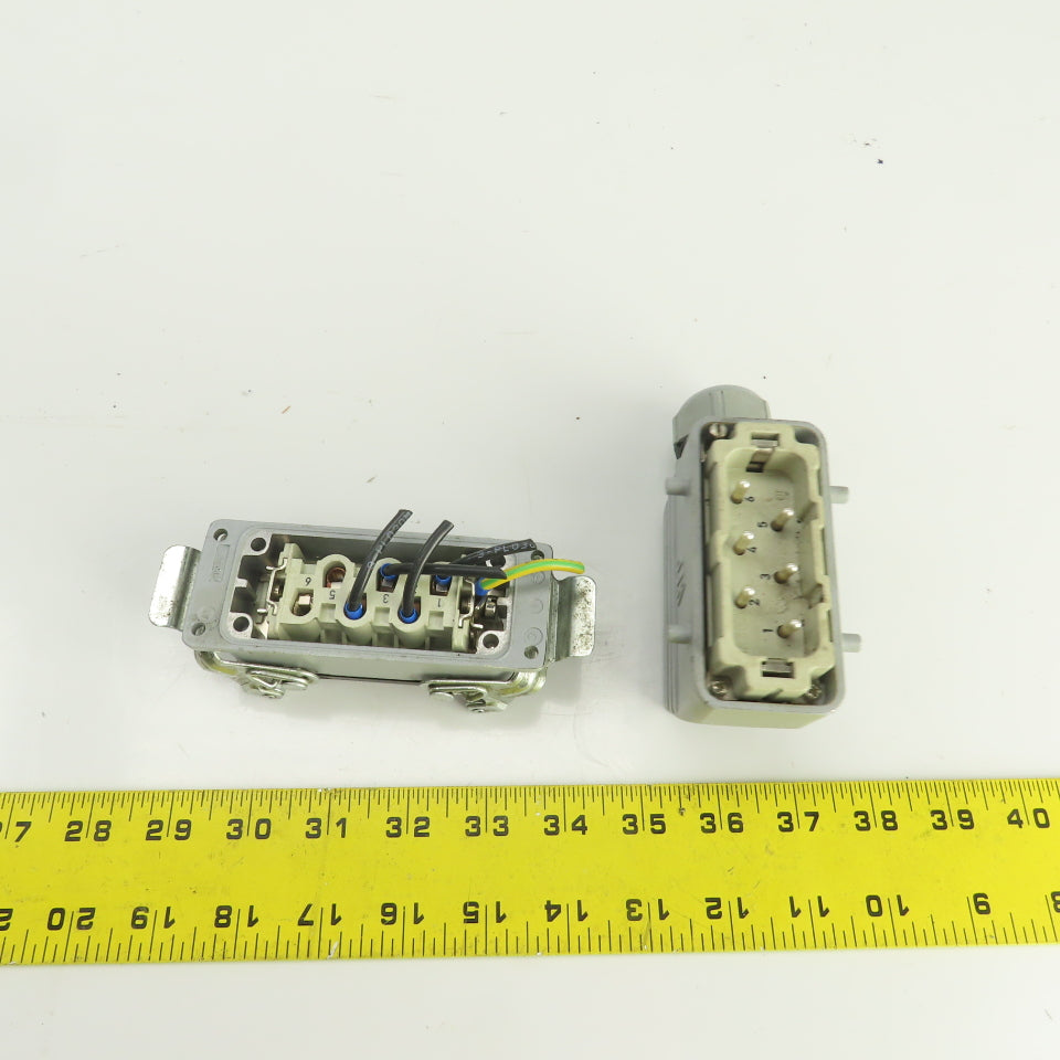 HTS Heavy Duty Power Connector Male & Female Set 6-Pin 35A 380V W/Hood
