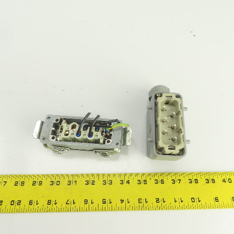 HTS Heavy Duty Power Connector Male & Female Set 6-Pin 35A 380V W/Hood