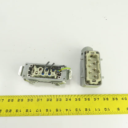 HTS Heavy Duty Power Connector Male & Female Set 6-Pin 35A 380V W/Hood