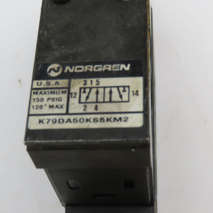 Norgren K79DA50KS6KM2 2 Position Pneumatic Valve 150 PSI 120V Coil