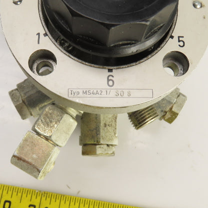 Hydac MS4A2.1/S08 Multi-Station Gauge Isolator Valve 6-Position Push To Read