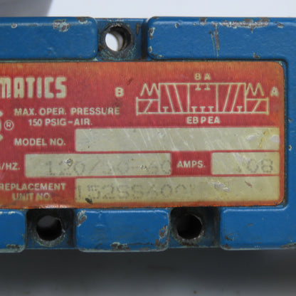 Numatics 152SS600K 5/3 Position Closed Center Pneumatic Solenoid Valve 120V Coil