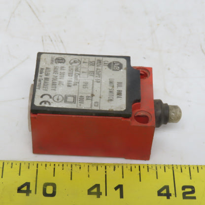 Allen Bradley 802A-A26P2-S9 Ser. A Rev. A Limit Switch W/Plunger 6A 300V