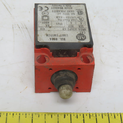 Allen Bradley 802A-A26P2-S9 Ser. A Rev. A Limit Switch W/Plunger 6A 300V