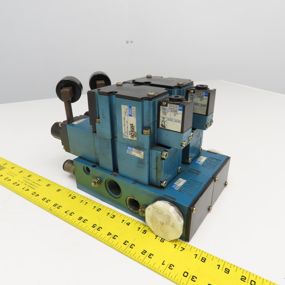 MAC 6311D-311-PM-111DA 2 Position Pneumatic Valve Bank Manifold 120V Coil