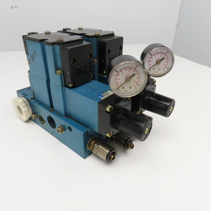 MAC 6311D-311-PM-111DA 2 Position Pneumatic Valve Bank Manifold 120V Coil