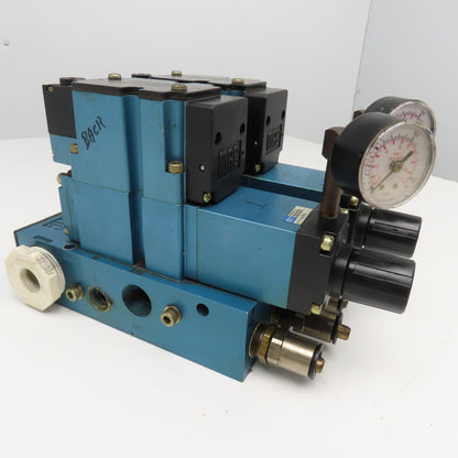 MAC 6311D-311-PM-111DA 2 Position Pneumatic Valve Bank Manifold 120V Coil
