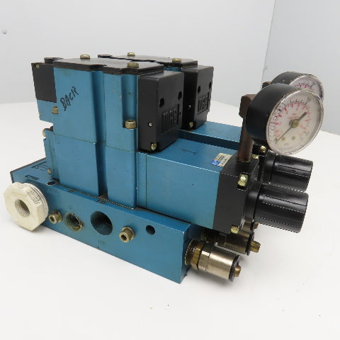 MAC 6311D-311-PM-111DA 2 Position Pneumatic Valve Bank Manifold 120V Coil