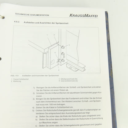 Krauss Maffei KM 150/ 390 55 CZ HV Injection Molding Technical Documentation