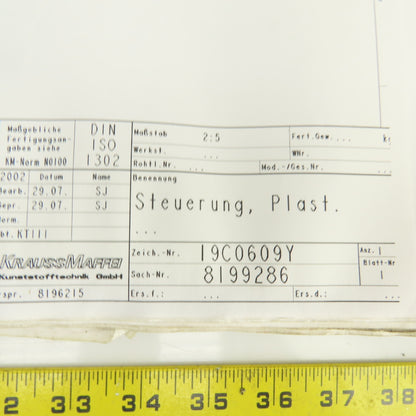 Krauss Maffei KM 150/ 390 55 CZ HV Injection Molding Parts List & Drawings