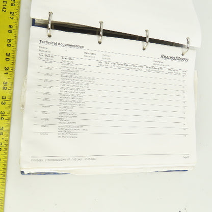 Krauss Maffei KM 150/ 390 55 CZ HV Injection Molding Parts List & Drawings