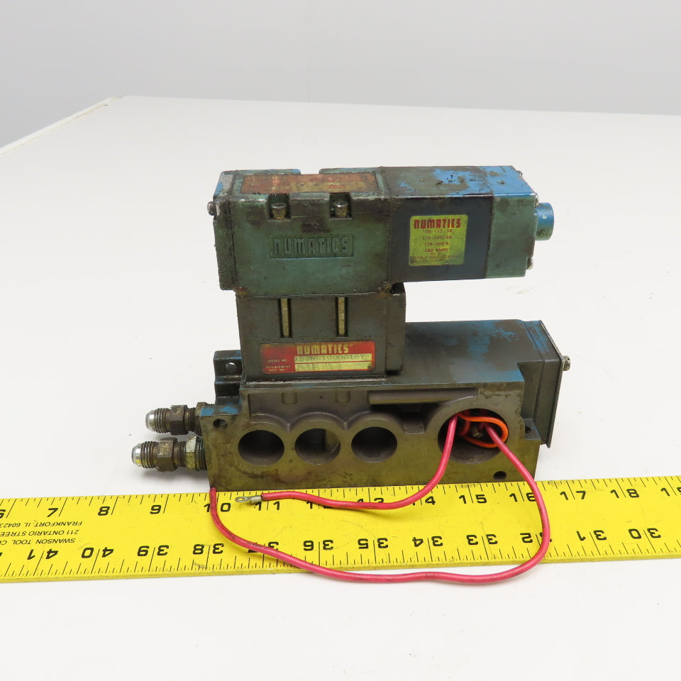 Numatics 4/2 Position Pneumatic Single Solenoid Valve Manifold Unit 120V Coil