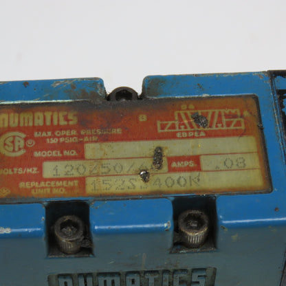Numatics 152S3400K 4/2 Position Double Solenoid Valve Assembly 120V Coil