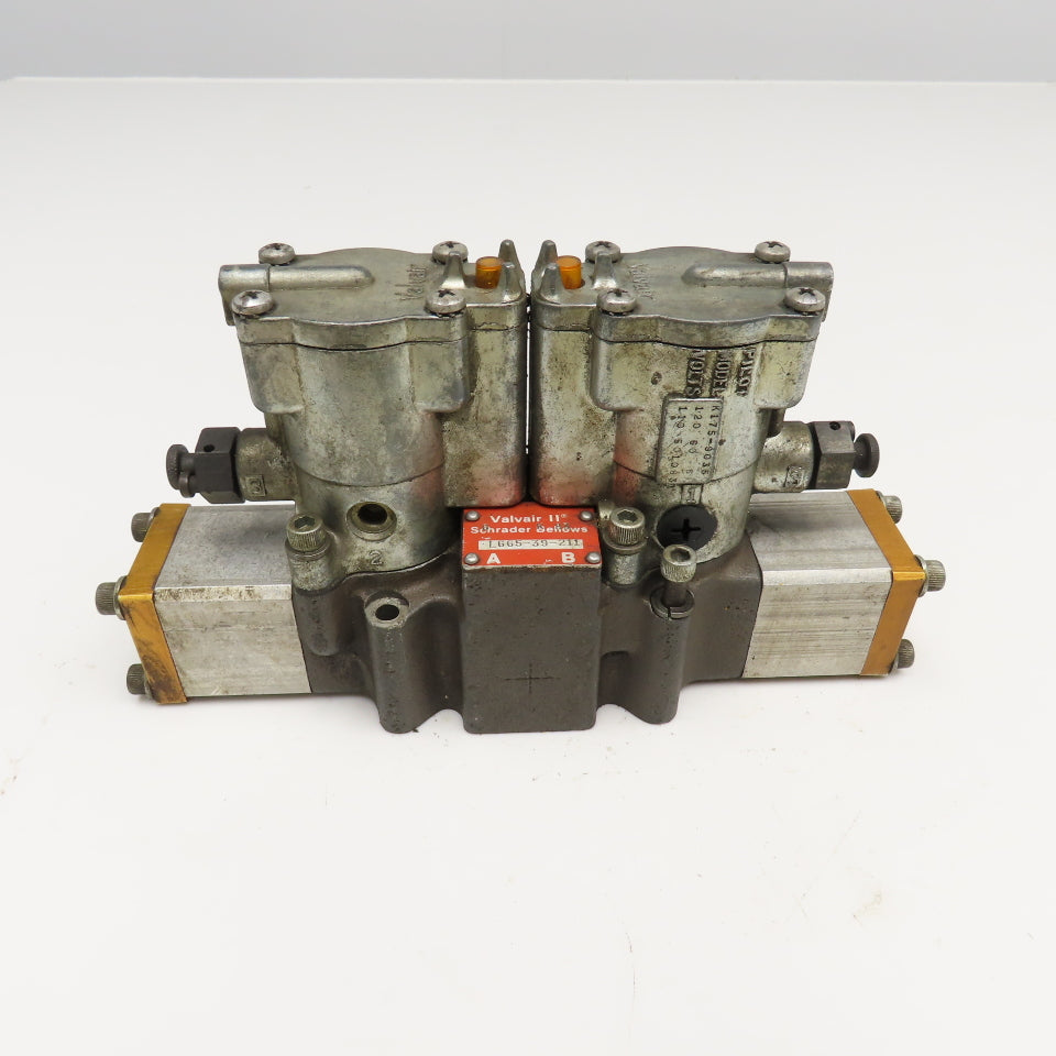Schrader Bellow L665-39-211 Double Solenoid Pneumatic Valve 120V Coil