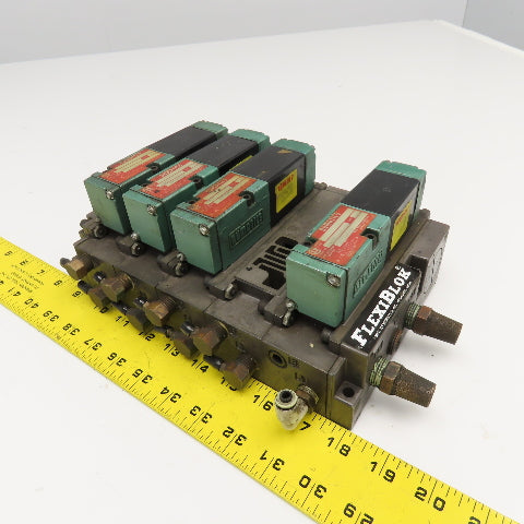 Numatics 081SA400M 4/2 Position Pneumatic Valve Bank 24VDC Coil