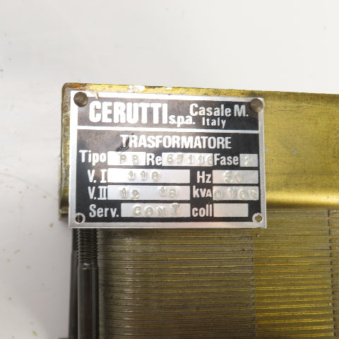 Cerutti Type PB 0.108kVA Single Phase Transformer HV 110 LV 12/18 50HZ