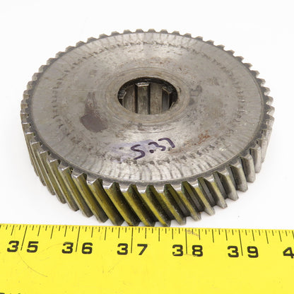 5.37" OD x 1-1/8" Left Hand Helical Gear 20°PA 1-1/4" Spline Shaft 52T